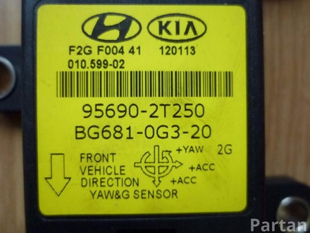 Kia 95690-2T250 , BG681-0G3-20 / 956902T250, BG6810G320 OPTIMA 2012 Датчик, продольное / поперечное ускорение