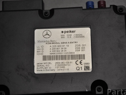 Mercedes-Benz A2059008118 C-CLASS (W205) 2015 Steuergerät Bluetooth