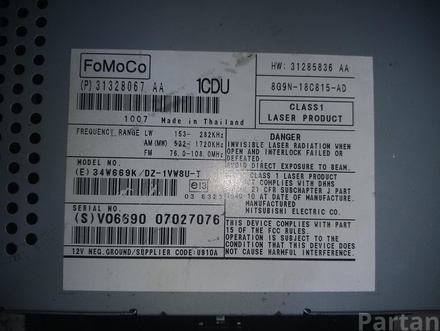 Volvo 31328067 AA 31285836 AA / 31328067AA31285836AA S80 II (AS) 2009 Radio z odtwarzaczem CD