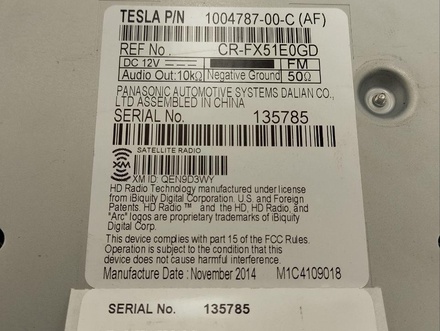 Tesla 100478700C MODEL S 2013 Radioeinheit