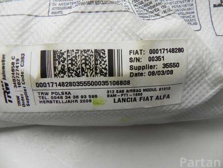 Fiat 00017148280 500 (312_) 2008 Airbag lateral